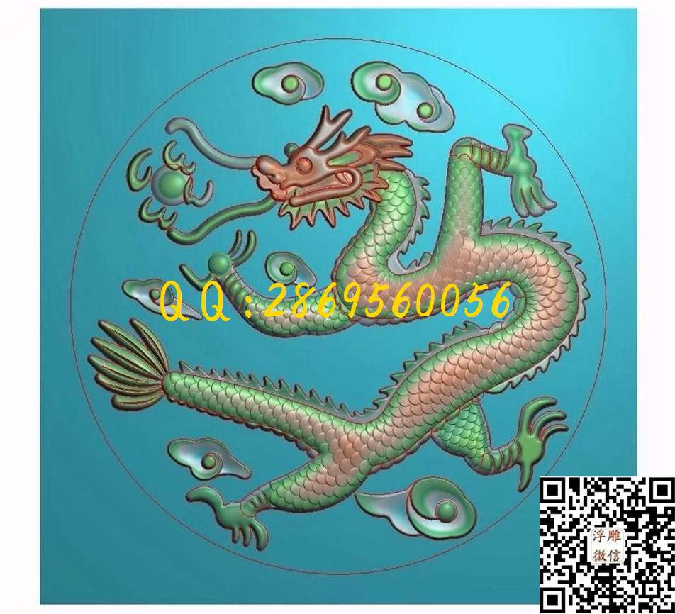 铁龙 78-78-2_龙凤呈祥仿古龙凤门板背板精雕图浮雕图